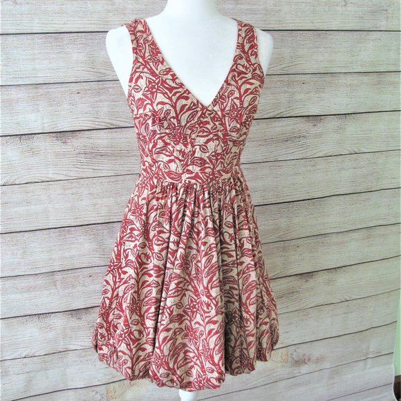 Tracy Reese Red & Cream Floral Dress - Picture 9 of 9